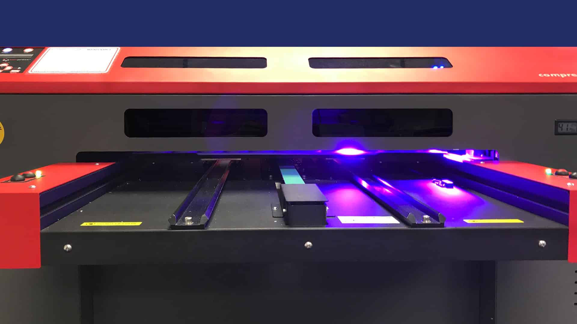 close-up of compress UV printer